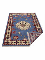 OPS Hand Knotted Afghan Wool And Silk Oriental Indoor Area Rug